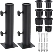 2 Set Patio Umbrella Base Stand 2.16" Diameter Umbrella Stand Tube Bracket Deck