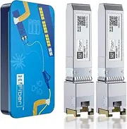 H!Fiber 10Gb SFP+ RJ45 Module, 10Gbase-T Ethernet SFP+ Copper Transceiver Support 10G/5G/2.5G/1.25G, Compatible with Ubiquiti UF-RJ45-10G, UniFi, TP-Link, MikroTik, Fortinet, D-Link, 30m, 2 Pack