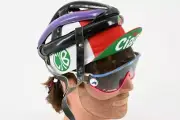 Original Brancale Hairnet/Danish Leather Helmet Black and Purple Size 56 - 80s