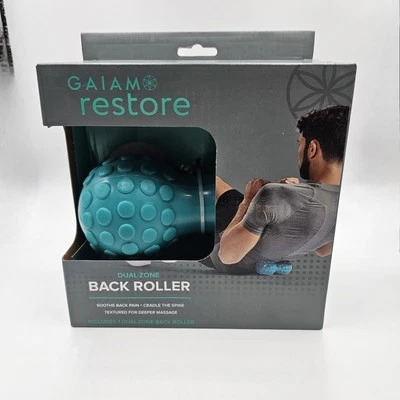 Gaiam Restore Dual-Zone Back Roller Soothe Back Pain New In Box 1 Day Handling.