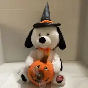 Singing Animated Puppy Dog Halloween Plush Pumpkin DING DONG THE WITCH IS DEAD