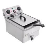 12.5 Qt. Stainless Steel Electric Deep Fryer with Faucet