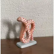 HEREND Pottery Hand crafted Animal Figurine Zodiac 2013 Snake Red Japan New