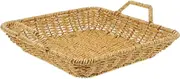 Woven Fruit Basket Woven Basket for Organizing Imitation Rattan Baskets Kitchen Food Serving Holder Decorative Woven Storage Basket Woven Basket Organizer Kitchen Basket re-usable