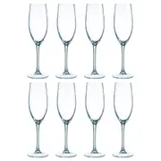 2 x 4pc Wiltshire Classico Flute Champagne/Beverage Drinking Glasses Set 160ml
