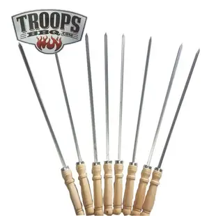 TROOPS 自動旋轉烤肉架 不鏽鋼烤肉架 烤針套組(8入)