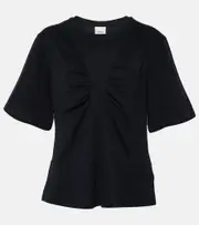 [Isabel Marant] Isabel Marant Zeren draped cotton jersey T-shirt AU 14 black