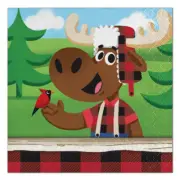 Lumberjack Moose Birthday Party Supplies Small Napkins