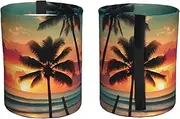 DRTGEDS Tropical Beach Palm Tree Car Trash Can Mini Essential Car Accessories for Interior Cleaning and Organization