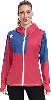 [GAIGEO] Samoa Flag Womens Rash Guards Jacket Sun Shirt UV Protection Zipper Hoodie Tops SPF 50+ S, Samoa Flag, Large