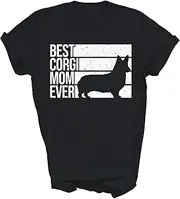 [Above Good Tee] Funny Corgi Mom Dog Owner Pembroke Corgi Lovers Gift Unisex Shirt Women Men T-Shirt (Black;XL)