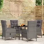 5 Piece Garden Dining Set Poly Rattan Grey Outdoor Furniture Patio Table C 58500