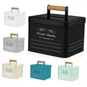 Dryer Sheets Holder for Laundry Room - Farmhouse Dryer Sheet Box with Black