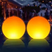 Floating Pool Lights,14" Flame Solar Pool Lights,Floating Glow Globe IP68 Wat...