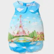 Peter Alexander Baby Girl Cloud Paris Pyjama Set Sleeveless & Short Pants New