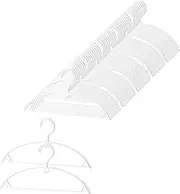 HOSUR Clothes Hangers, Non-Marking Hangers, Laundry Hangers, Set of 50, White, for Wet and Dry Use, Multi-Functional Storage, Stylish Hanger, Space Saving, Clothes Dryer, Prevents Shape