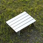 (Silver)Portable Camping Folding Table Anti Rust Small Stable Thickened Out HO