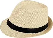 [UxicRuya] Men Women Panama Hat Headwear for Hiking Street Commuting Trips Beach