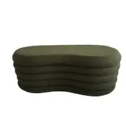 Finian Modern Stylish Boucle Fabric Storage Ottoman Bench Foot Rest Green