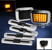 03-09 HUMMER H2 LED SIDE CORNER LIGHTS LAMP+SIDE MARKER COVERS SMOKE 05 06 07 08