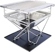 Adventure Kings Premium Stainless Steel Folding Firepit + Firepit Grill 42 cm x 32 cm