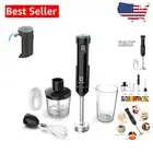 Rechargeable Hand Blender with Stainless Steel Blades & LED Battery Indicator