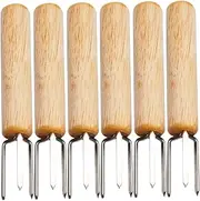 FIXOSHEE 6Pcs Corn Forks Multi Function BBQ Skewers for Outdoor Cooking Reusable Kitchen Tools for Grilling Corn Snacks Desserts