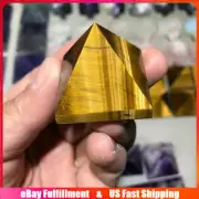 Raw Natural Tiger's Eye Quartz Crystal Pyramid Chakra Orgone Energy Tower Reiki