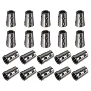 30Pcs 4mm Metal Bell Stopper Conical Cord Ends Lock Fastener Stopper, Dark Gray