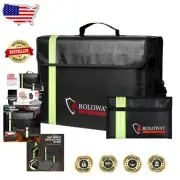 Fireproof Document Bag 17x12x5.8" - Water Resistant & Secure Storage Solution