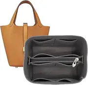 [XIAOYIBAIHUOUK] Bag Organizer Liner Storage Bag Bag Storage Insert Portable Makeup Bag for Hermes Picotin18/22/26, Gray B, Picotin 22
