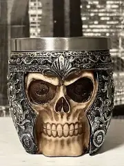 Medieval Roman Centurion Knight Warrior Skull With Battle Helmet Tea Coffee Cup