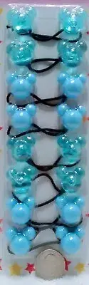 Blue ELASTIC PONYTAIL HOLDER JUMBO BEADS GIRL HAIR SCRUNCHIE KNOCKER BAL