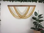 Mustrad Color Cotton Extra Large Macrame Wall Decor Walnut Wood Wall Hanging