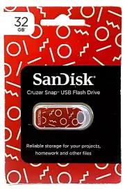 SanDisk 32gb Cruzer Snap USB 2.0 Flash Drive With Red Squiggles Print