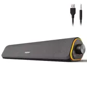 R50 Bluetooth Computer Speakers, 3.5mm PC Sound Bar for Desktop Monitor, Black