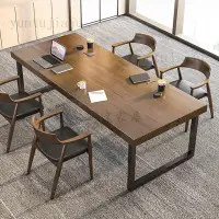 在飛比找蝦皮購物優惠-美式復古餐桌實木桌原木桌泡茶桌工業風桌子桌子書桌電腦桌茶几實