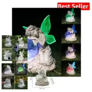 Beautiful Hand-Carved Solar Angel Garden Decor with Multi-Color Light Effects