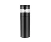 JunChang 360ml Portable Tea Separation Insulation Cup Rotatable Separation Tea Brewing Tea Cup Travel Cup Lock Cold Cup-Black