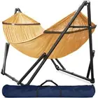 Tranquillo Double Hammock with Stand Included Foldable Inhouse-Outdoor, Yellow