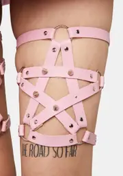 Girly With A Passion Pentagram Garters Set