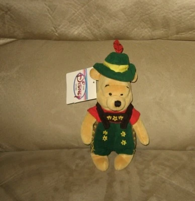 New 8" Disney Store Oktober Fest Pooh Bean Plush w/Tag