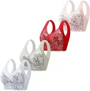 [ZRBDHGF] Wire Free Bras For Women Full Support, Coverage Support Minimizer Soft Underwire Everyday Bra Wireless Push Up Bra, Green, 4X-Large