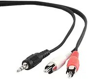 Glowster 3.5mm (M) to 2RCA (M) 2.5m Audio Cable, Ideal for Connecting Audio Devices to Sound Equipment and improving Sound Quality.
