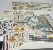 Lot of 25 Assorted Scrapbooking Bundle - Stickers and sheet sets, embellishments