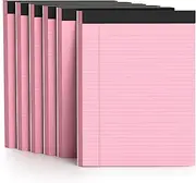 AILZFEI 300 Sheets Pink Legal Pads 8.5 x 11 College Ruled Paper 6-Pack Note Pad Narrow Ruled 50 Sheets per Notepad Perforated Writing Pad Durable Sturdy Back 8x11 Pads of Paper