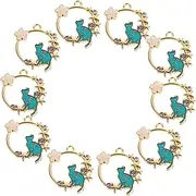 COHEALI 10pcs Cat Charm Pendants for Jewelry Making Unique Cat-Shaped Jewelry Charms for Earrings Necklaces Bracelets and Key Stylish Crafting Accessories
