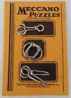 Vtg. Meccano Puzzles 3pc. Conjuring Rings, Question, Wishbone Puzzles NOS