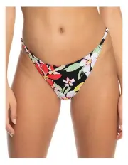 [Roxy] Printed Beach Classics Skimpy Bikini Bottoms in Anthracite New Life