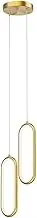 TONFON 2-Lights LED Chandelier Modern Copper Body Pendant Light Adjustable Height Ceiling Light Fixture for Kitchen Island Dining Room Bedroom Hallway Bar Living Room Hanging Light(Gold,29CM)
